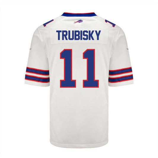 B.Bills #11 Mitchell Trubisky Game Jersey - White Football Jerseys