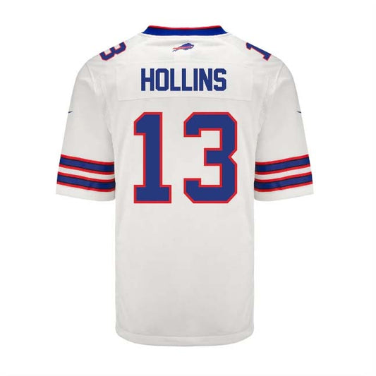 B.Bills #13 Mack Hollins Game Jersey - White Football Jerseys