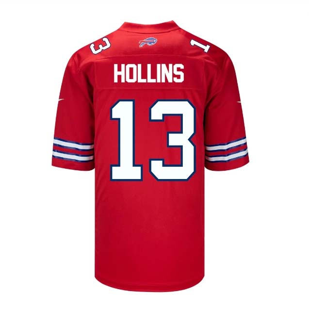 B.Bills #13 Mack Hollins Game Jersey - Red Football Jerseys