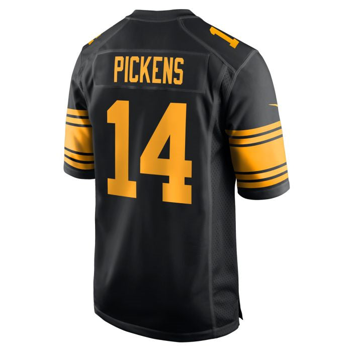 P.Steelers #14 George Pickens Replica Color Rush Black Stitched American Football Jerseys