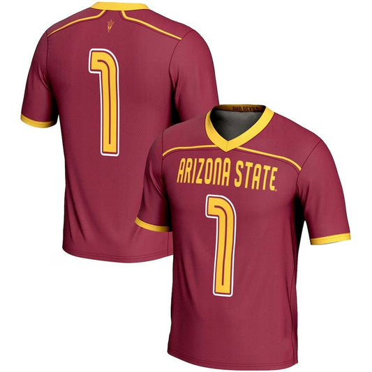 #1 A.State Sun Devils GameDay Greats Lightweight Lacrosse Jersey - Maroon Stitched American College Jerseys