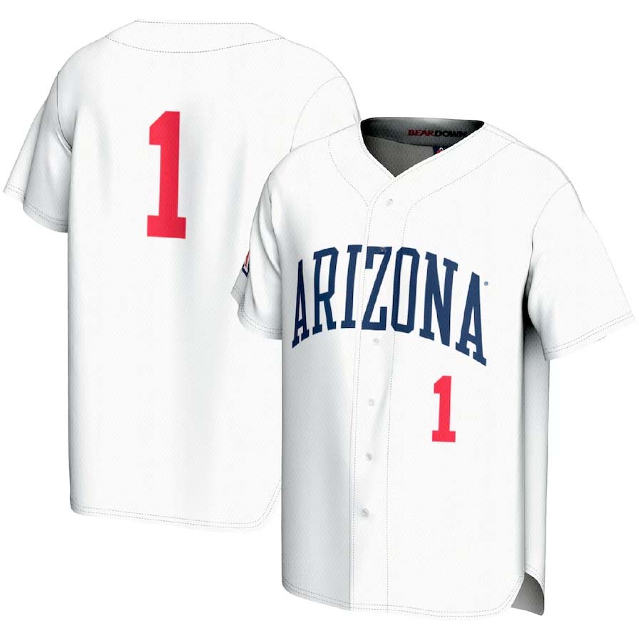 #1 A.Wildcats GameDay Greats Lightweight Baseball Fashion Jersey - White Stitched American College Jerseys