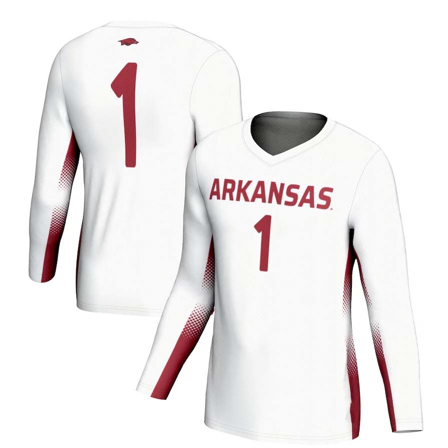 #1 A.Razorbacks GameDay Greats Unisex Lightweight Volleyball Jersey - White Stitched American College Jerseys