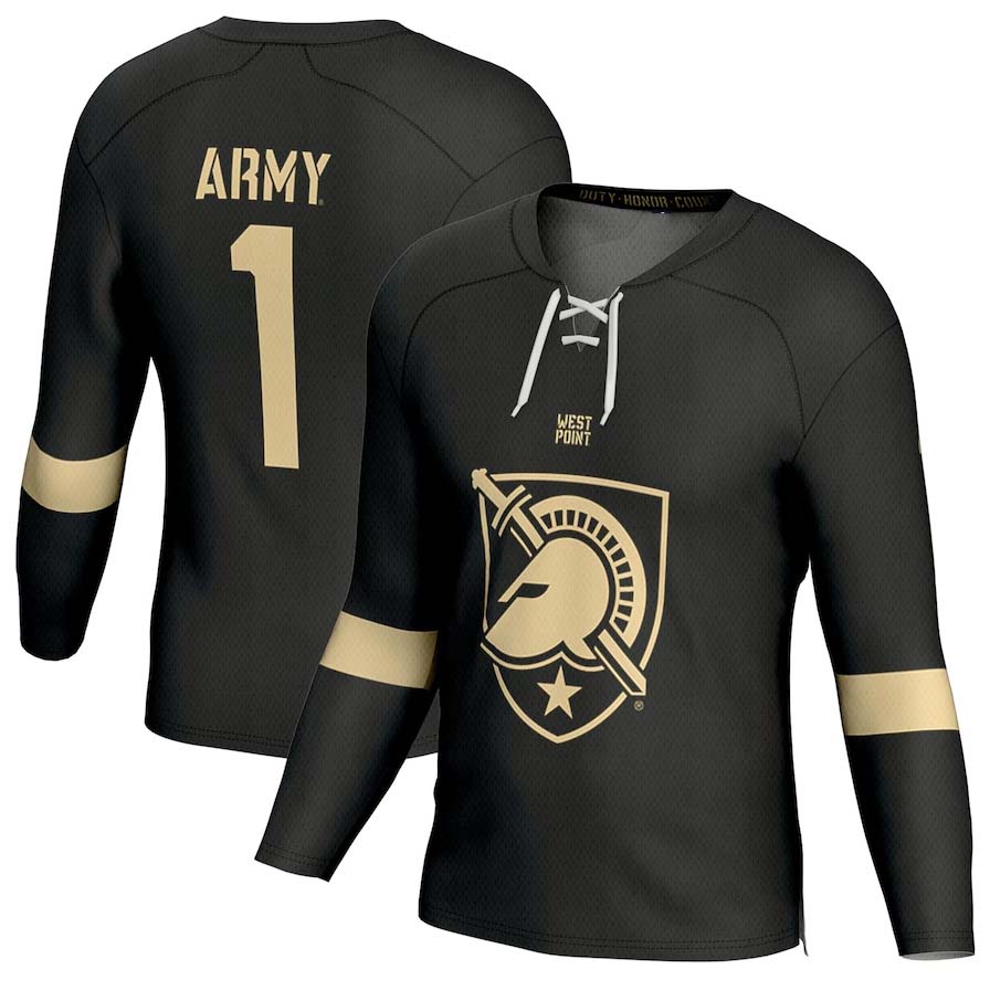 #1 A.Black Knights GameDay Greats Hockey Fashion Jersey - Black Stitched American College Jerseys