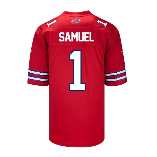 B.Bills #1 Curtis Samuel Game Jersey - Red Football Jerseys