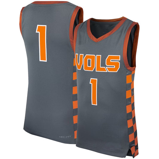 #1 T.Volunteers Icon Replica Basketball Jersey - Gray College Jerseys