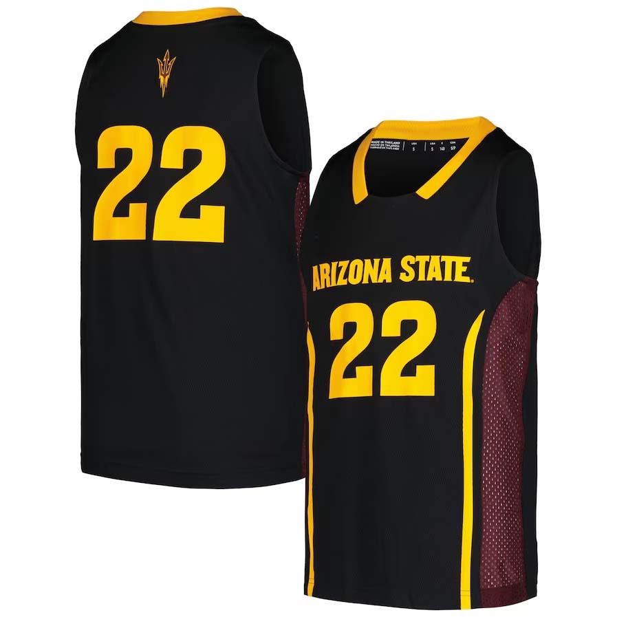 #22 A.State Sun Devils Swingman Jersey - Black Stitched American College Jerseys