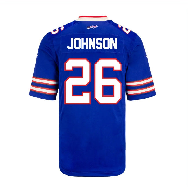 B.Bills #26 Ty Johnson Game Jersey - Royal Stitched American Football Jerseys