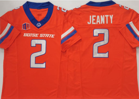 B.State Broncos #2 Ashton Jeanty Boise State Broncos Orange Jersey -Stitched American College Jerseys