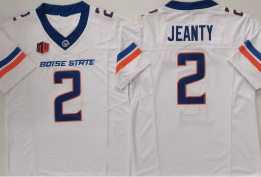 B.State Broncos #2 Ashton Jeanty Boise State Broncos White Jersey -Stitched American College Jerseys