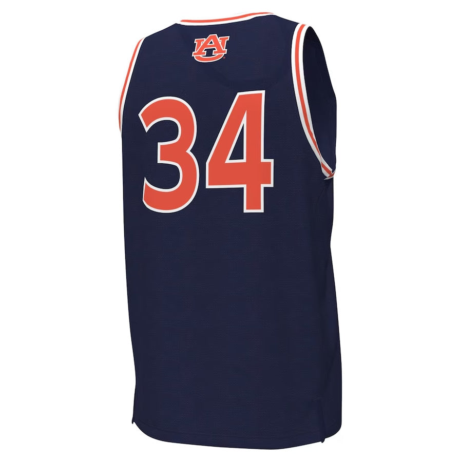 #34 A.Tigers Under Armour Replica Basketball Jersey - Navy Stitched American College Jerseys