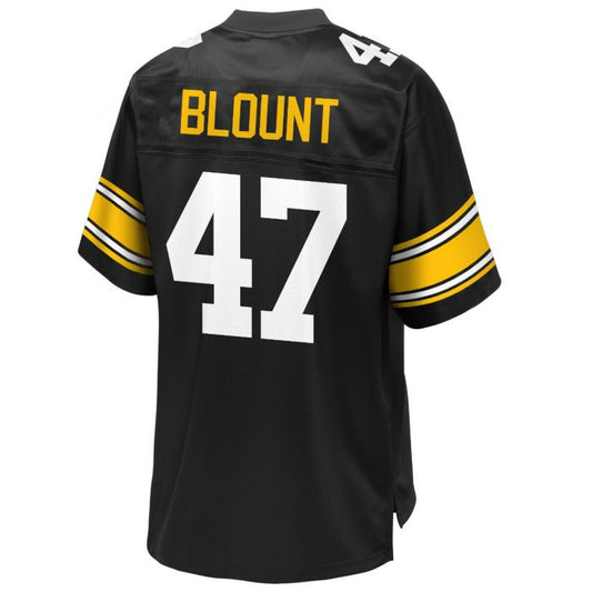 P.Steelers #47 Mel Blount Pro Line Replica Home Black Stitched American Football Jerseys