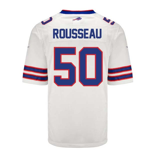 B.Bills #50 Greg Rousseau Game Jersey - White Stitched American Football Jerseys