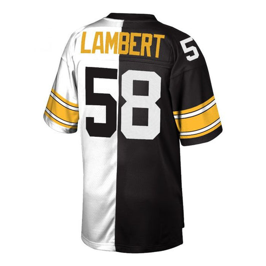 P.Steelers #58 Jack Lambert White/Black Mitchell & Ness Replica Limited Split Stitched American Football Jerseys