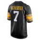 P.Steelers #7 Ben Roethlisberger Replica Throwback Black Stitched American Football Jerseys