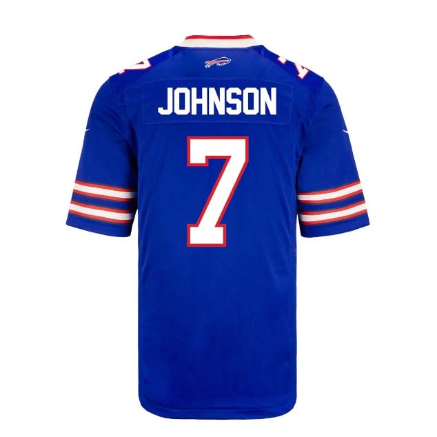 B.Bills #7 Taron Johnson Game Jersey - Royal Football Jerseys