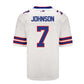 B.Bills #7 Taron Johnson Game Jersey - White Football Jerseys