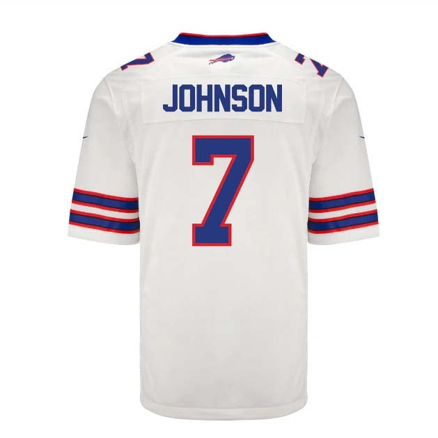 B.Bills #7 Taron Johnson Game Jersey - White Football Jerseys