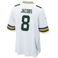 GB.Packers #8 Josh Jacobs White Game Jersey Stitched American Football Jerseys