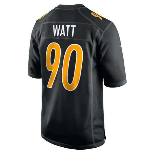 P.Steelers #90 T.J. Watt Replica Carbon Black Stitched American Football Jerseys