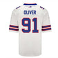 B.Bills #91 Ed Oliver Game Jersey - White Stitched American Football Jerseys