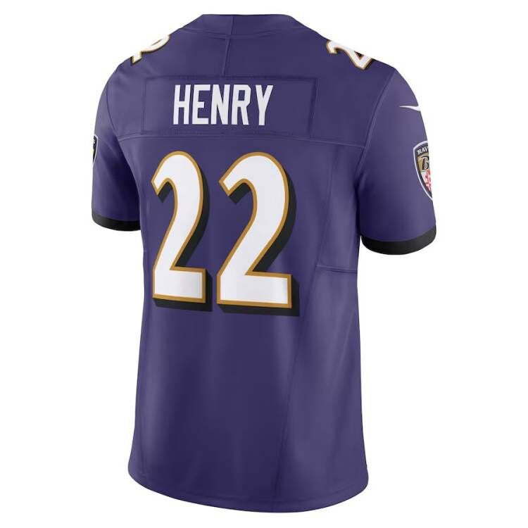 B.Ravens #22 Derrick Henry Purple Vapor F.U.S.E. Limited Jersey Stitched American Football Jerseys