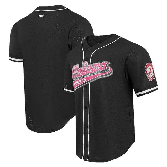 A.Crimson Tide Pro Standard Mesh Full-Button Replica Baseball Jersey - Black Stitched American College Jerseys