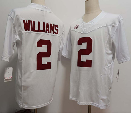 A.Crimson Tide #2 Ryan Williams White FUSE College Stitched Football American College Jerseys