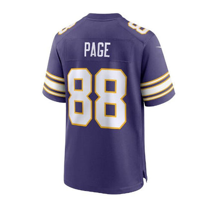 MN.Vikings #88 Alan Page Classic Retired Player Jersey - Purple Stitched American Football Jerseys