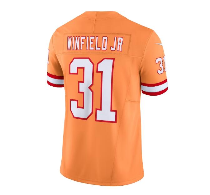 TB.Buccaneers #31 Antoine Winfield Jr. Throwback Vapor F.U.S.E. Limited Jersey - Orange Stitched American Football Jerseys