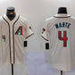 Arizona Diamondback #4 Ketel Marte Number Cream Cool Base Limited Stitched Stitches Baseball Jerseys