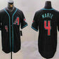 Arizona Diamondbacks #4 Ketel Marte Number Black Cool Base Limited Stitched Baseball Jerseys