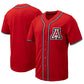 A.Wildcats Replica Full-Button Baseball Jersey - Red Stitched American College Jerseys