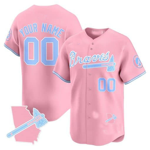 Custom Atlanta Braves Bubblegum Pink Vapor Premier Limited – All Stitched Baseball Jersey