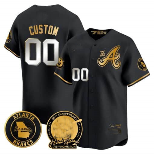 Custom Atlanta Braves Hank Aaron 715th Home Run Patch Vapor Premier Limited V2 – All Stitched Baseball Jersey