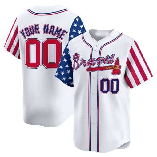 Custom Atlanta Braves White 2024 Independence Day Vapor Premier Limited – All Stitched Baseball Jersey