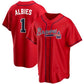 Atlanta Braves #1 Ozzie Albies Red Cool Base Stitches Baseball Jerseys