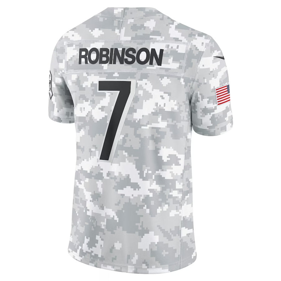 A.Falcons #7 Bijan Robinson Arctic Camo 2024 Salute to Service Limited Stitched American Football Jerseys