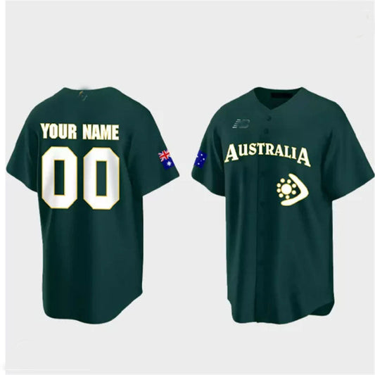 Custom 2023 World Baseball Classic Jersey ¨C Green Stitches Baseball Jerseys