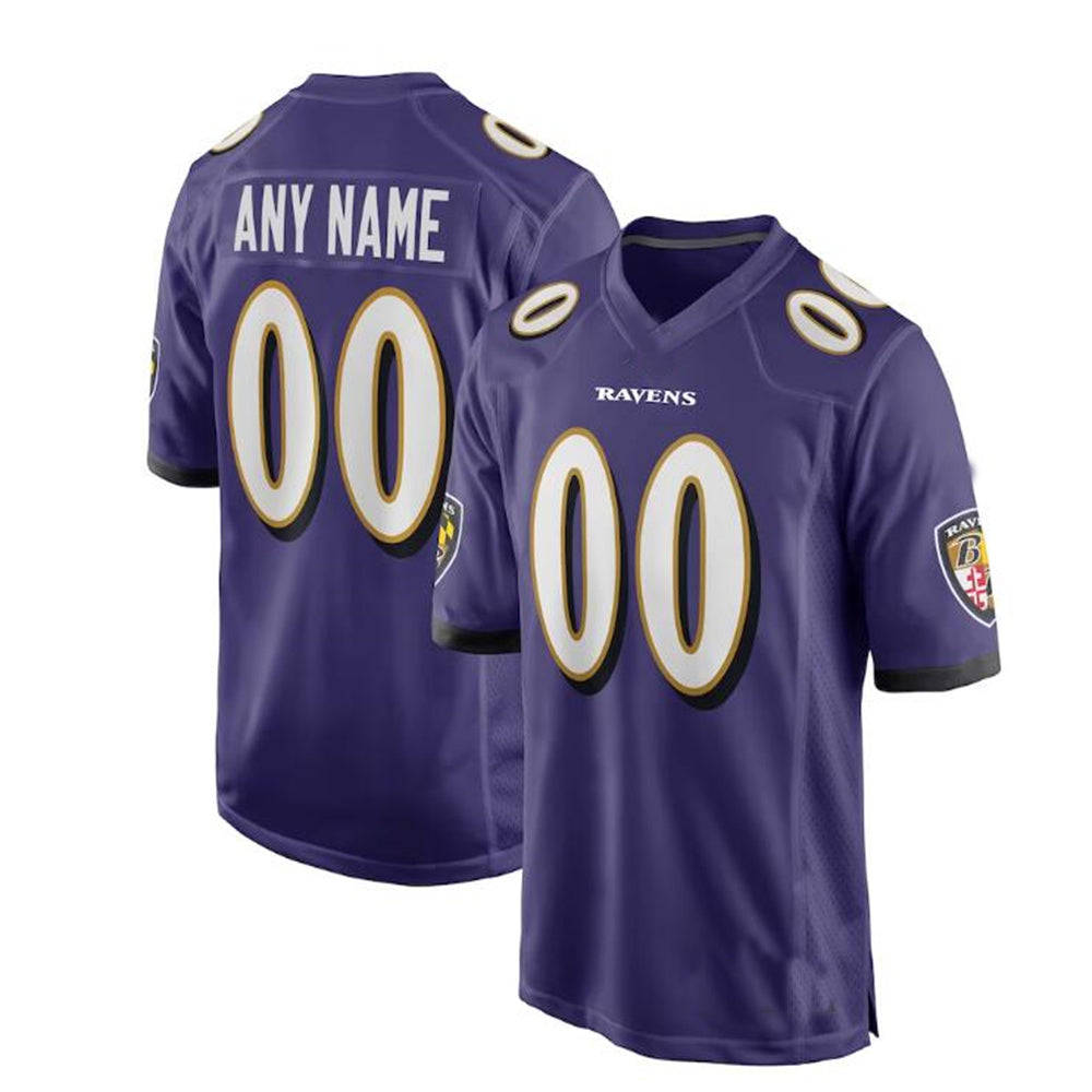 Custom B.RavensBlack Alternate Game Jersey Stitched American Football Jerseys