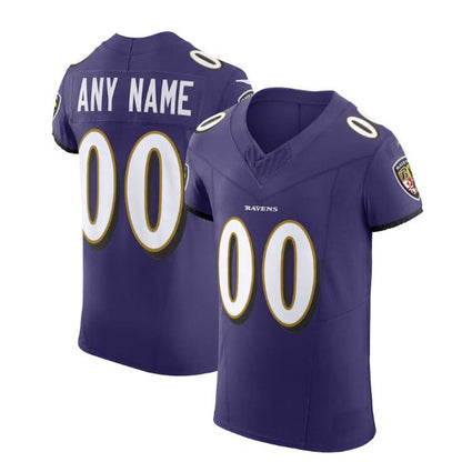 Custom B.Ravens Purple Vapor F.U.S.E. Elite Jersey Stitched American Football Jerseys