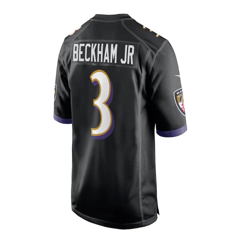 B.Ravens #3 Odell Beckham Jr. Black Alternate Game Jersey Stitched American Football Jerseys