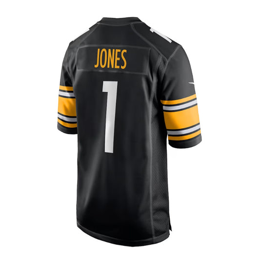 P.Steelers #1 Broderick Jones 2023 Draft First Round Pick Game Jersey - Black Stitched American Football Jerseys