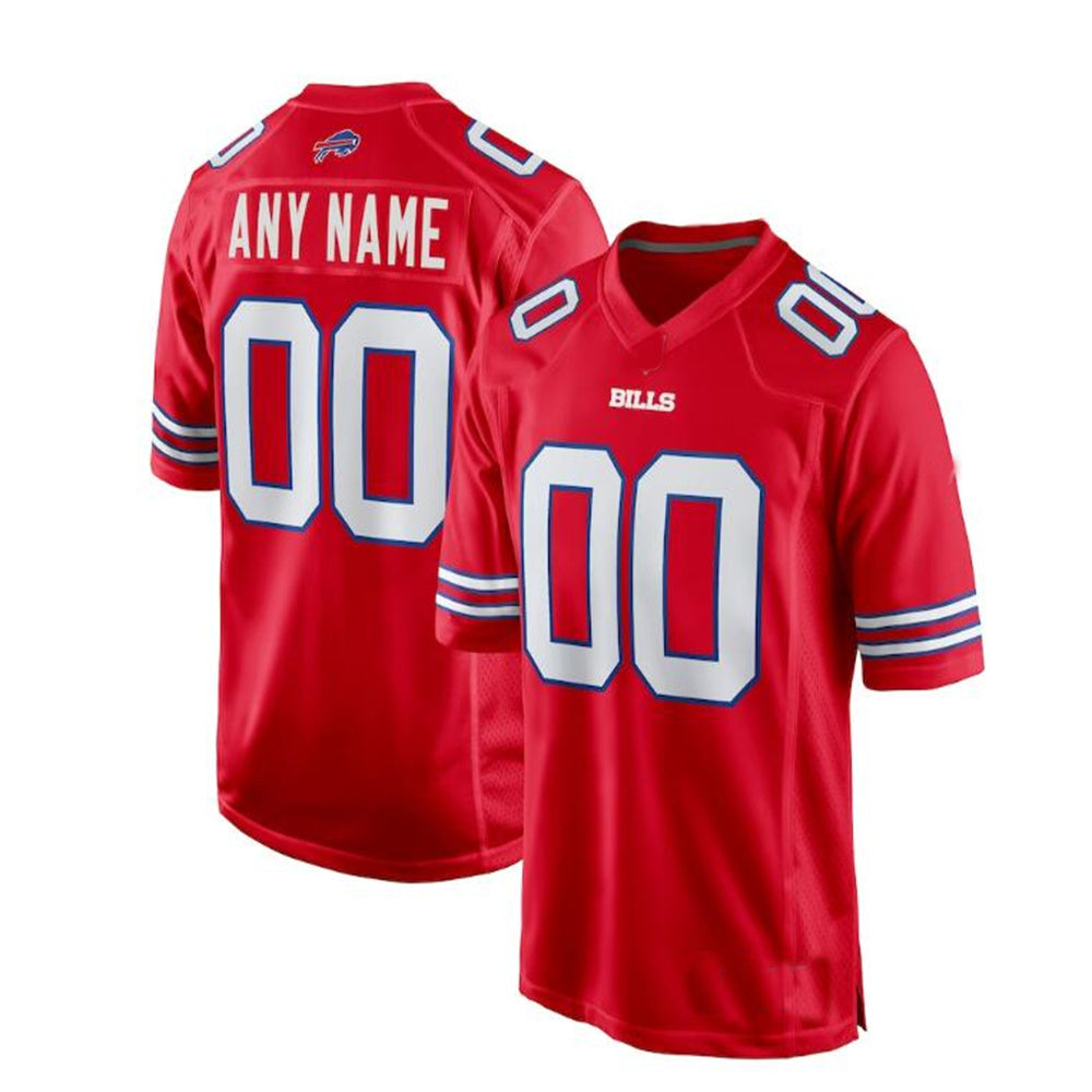 Custom B.Bills Red Alternate Game Jersey Stitched Jersey Football Jerseys