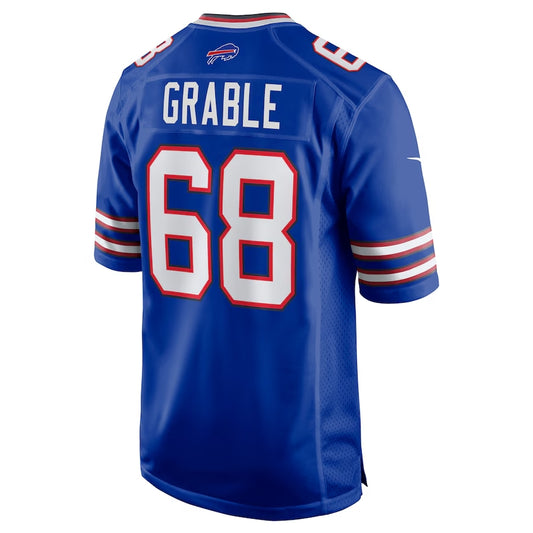 B.Bills #68 Tylan Grable Game Jersey - Royal Football Jerseys