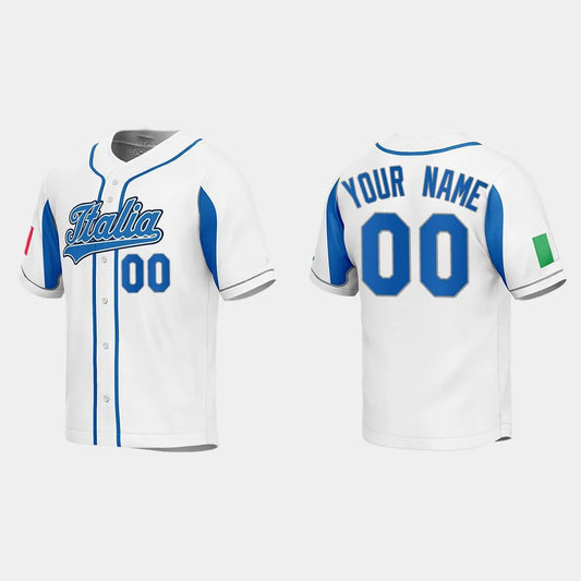 CUSTOM ITALY BASEBALL 2023 WORLD BASEBALL CLASSIC JERSEY WHITE Stitches Baseball Jerseys