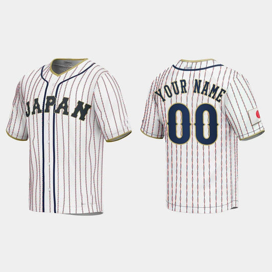 CUSTOM JAPAN BASEBALL 2023 WORLD BASEBALL CLASSIC JERSEY WHITE Stitches Baseball Jerseys