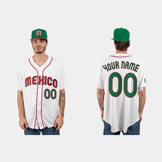 CUSTOM MEXICO BASEBALL 2023 WORLD BASEBALL CLASSIC JERSEY WHITE Stitches Baseball Jerseys