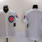 Chicago Cubs Blank White With Patch Stitched Cool Base Baseball Jersey