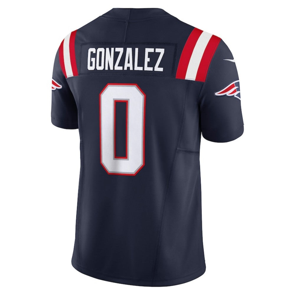 NE.Patriots #0 Christian Gonzalez Navy Vapor F.U.S.E. Limited Stitched American Football Jerseys